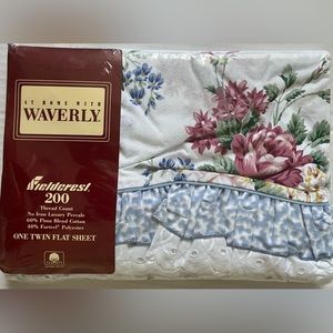 Fieldcrest Waverly Floral Twin Flat Sheet